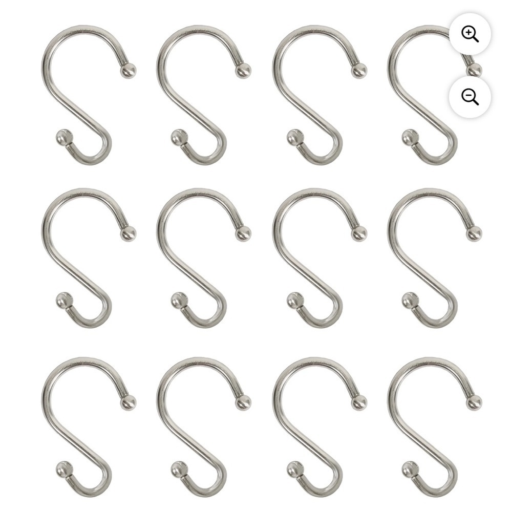 Better Homes And Gardens Brushed Nickel S-Shaped Shower Hooks - Picture 4 of 5